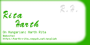 rita harth business card